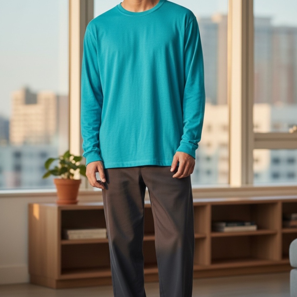 Patagonia Capilene Mens Aqua Blue Base Layer Outdoor Athletic Long  Sleeve Shirt